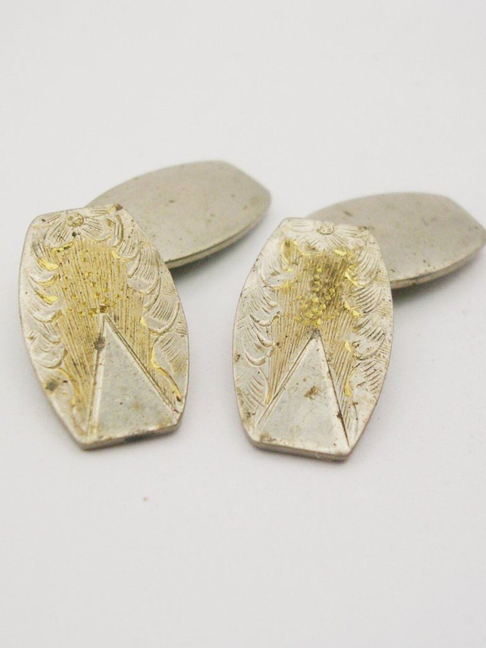 Art Deco double sided Cuff Links by George L Paine Co vintage Shirt Accessory